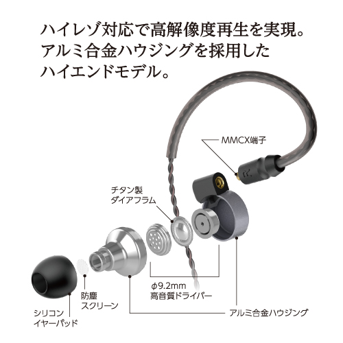 商品写真3 TSH-HR1000K「fine Ears ハイレゾ対応ステレオイヤホン」