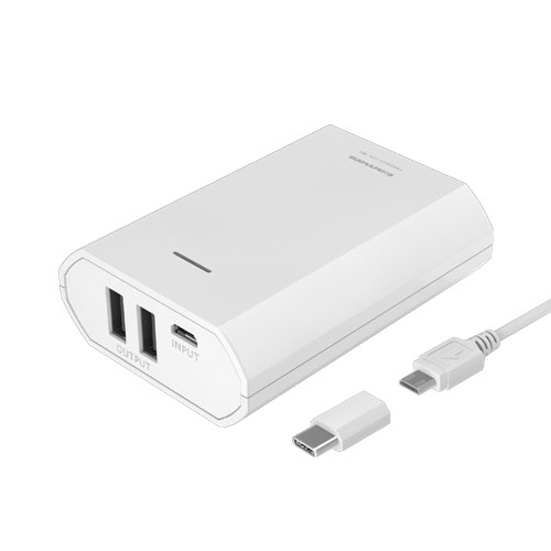 商品写真2 TL82SCAW「モバイルバッテリー7800USB-A2ポートType-C変換アダプタ付属」