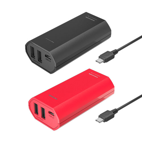 商品写真2 TL86SAK,TL86SAR,TL86SAW「モバイルバッテリー5200USB-A2ポート2.4A」