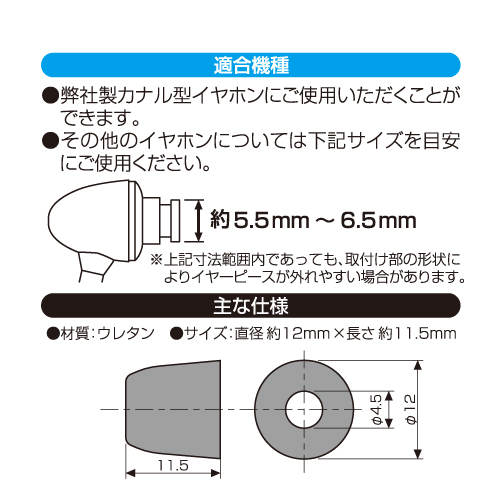 商品写真3 S0001L「低反発ウレタンイヤーピース Lサイズ」